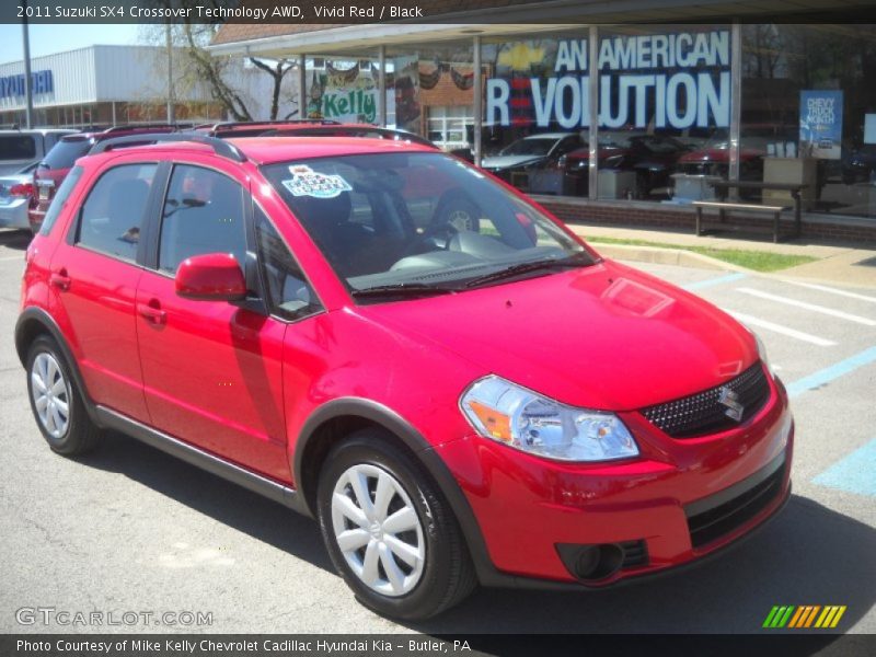 Vivid Red / Black 2011 Suzuki SX4 Crossover Technology AWD