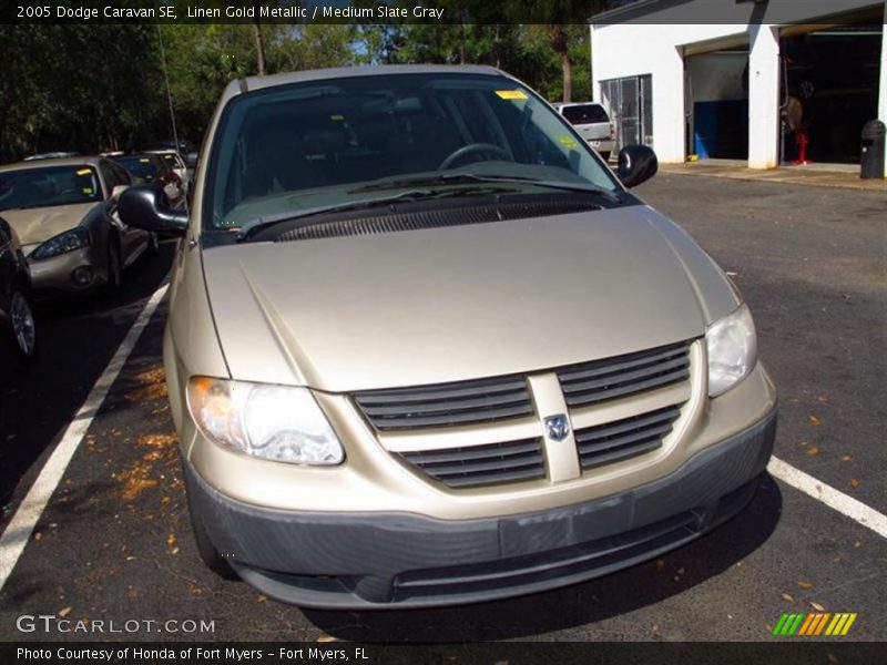 Linen Gold Metallic / Medium Slate Gray 2005 Dodge Caravan SE