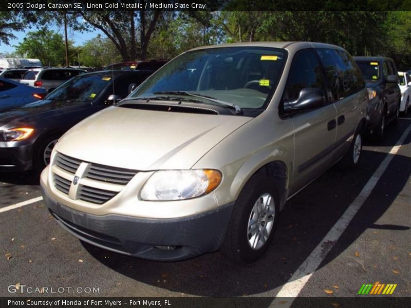 Linen Gold Metallic / Medium Slate Gray 2005 Dodge Caravan SE