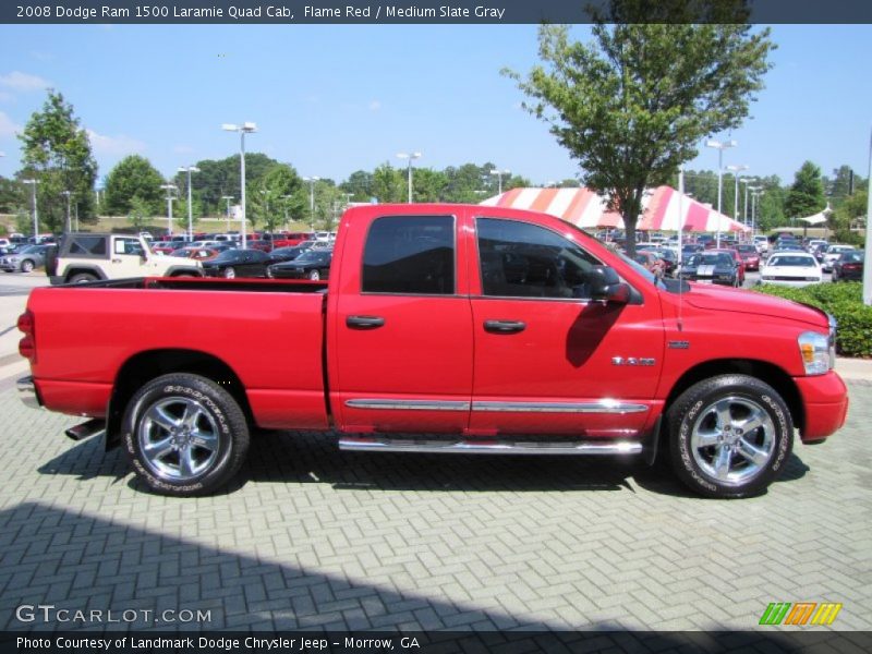 Flame Red / Medium Slate Gray 2008 Dodge Ram 1500 Laramie Quad Cab