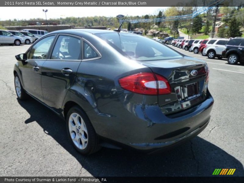 Monterey Grey Metallic / Charcoal Black/Blue Cloth 2011 Ford Fiesta SEL Sedan