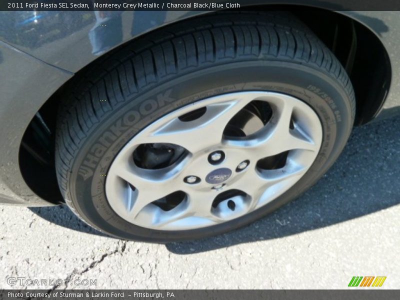 Monterey Grey Metallic / Charcoal Black/Blue Cloth 2011 Ford Fiesta SEL Sedan