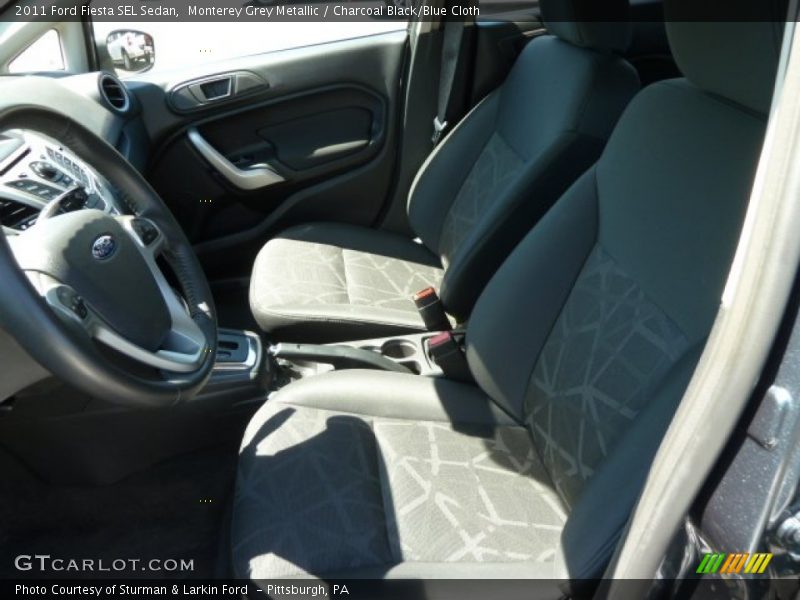 Monterey Grey Metallic / Charcoal Black/Blue Cloth 2011 Ford Fiesta SEL Sedan