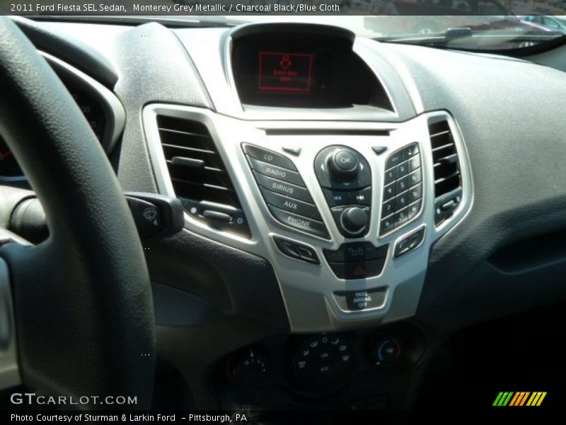 Monterey Grey Metallic / Charcoal Black/Blue Cloth 2011 Ford Fiesta SEL Sedan