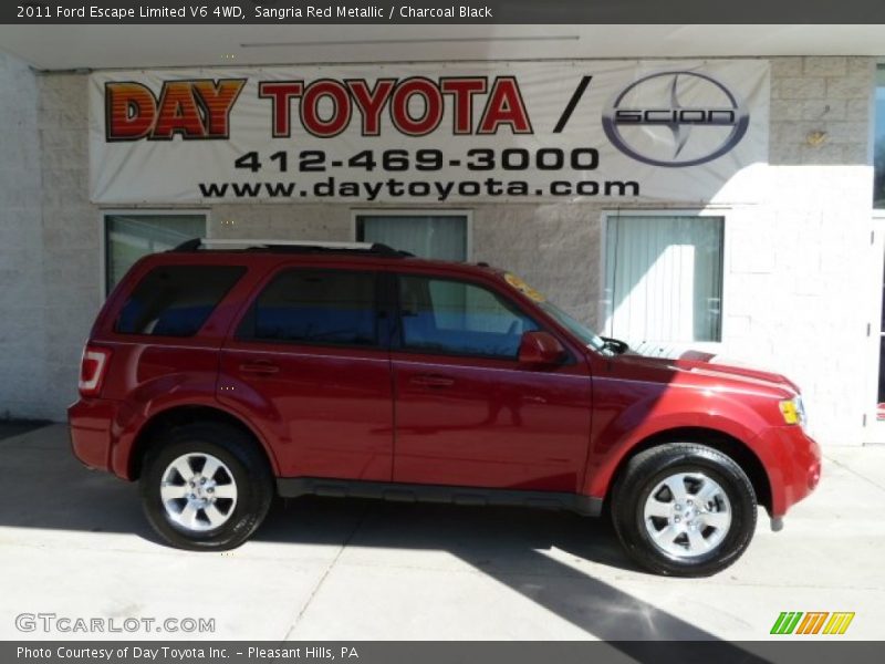 Sangria Red Metallic / Charcoal Black 2011 Ford Escape Limited V6 4WD