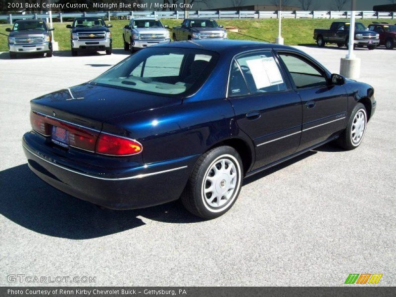 Midnight Blue Pearl / Medium Gray 2001 Buick Century Custom