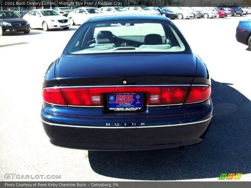 Midnight Blue Pearl / Medium Gray 2001 Buick Century Custom