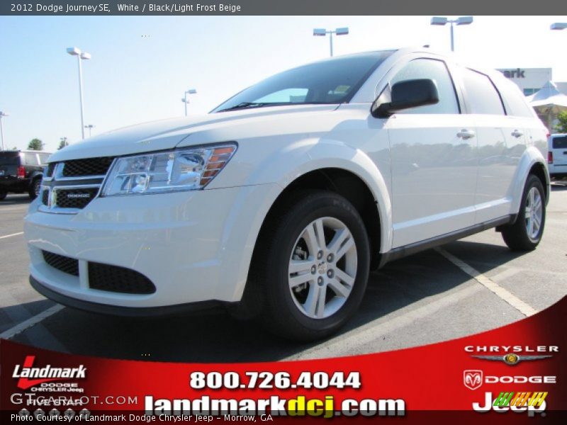 White / Black/Light Frost Beige 2012 Dodge Journey SE