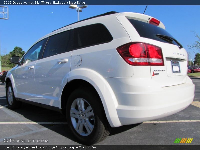 White / Black/Light Frost Beige 2012 Dodge Journey SE