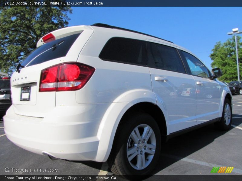 White / Black/Light Frost Beige 2012 Dodge Journey SE
