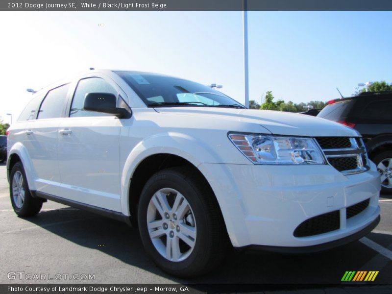 White / Black/Light Frost Beige 2012 Dodge Journey SE