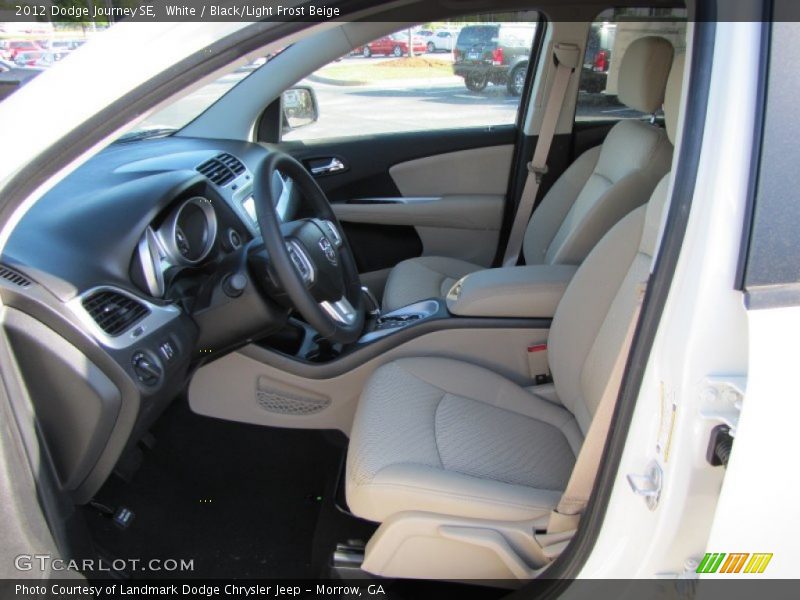 White / Black/Light Frost Beige 2012 Dodge Journey SE