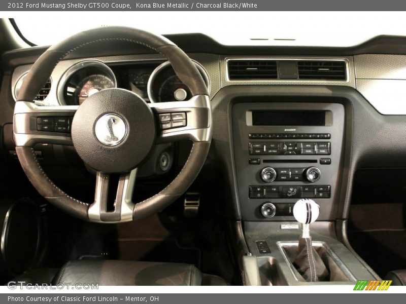 Kona Blue Metallic / Charcoal Black/White 2012 Ford Mustang Shelby GT500 Coupe