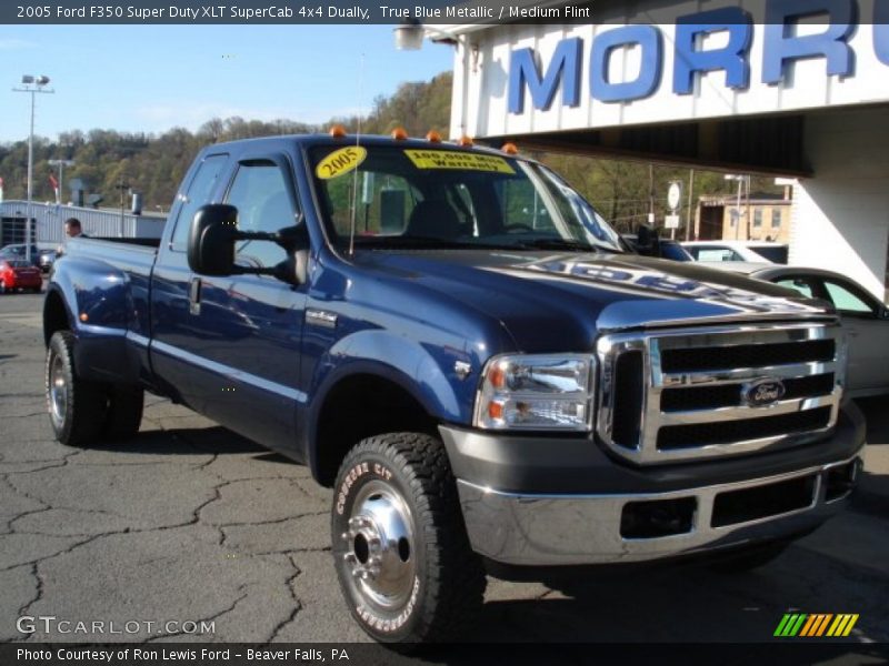 True Blue Metallic / Medium Flint 2005 Ford F350 Super Duty XLT SuperCab 4x4 Dually