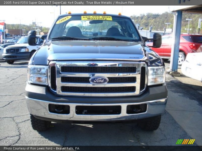 True Blue Metallic / Medium Flint 2005 Ford F350 Super Duty XLT SuperCab 4x4 Dually