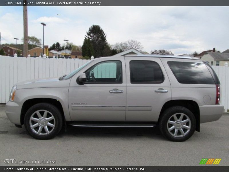 Gold Mist Metallic / Ebony 2009 GMC Yukon Denali AWD