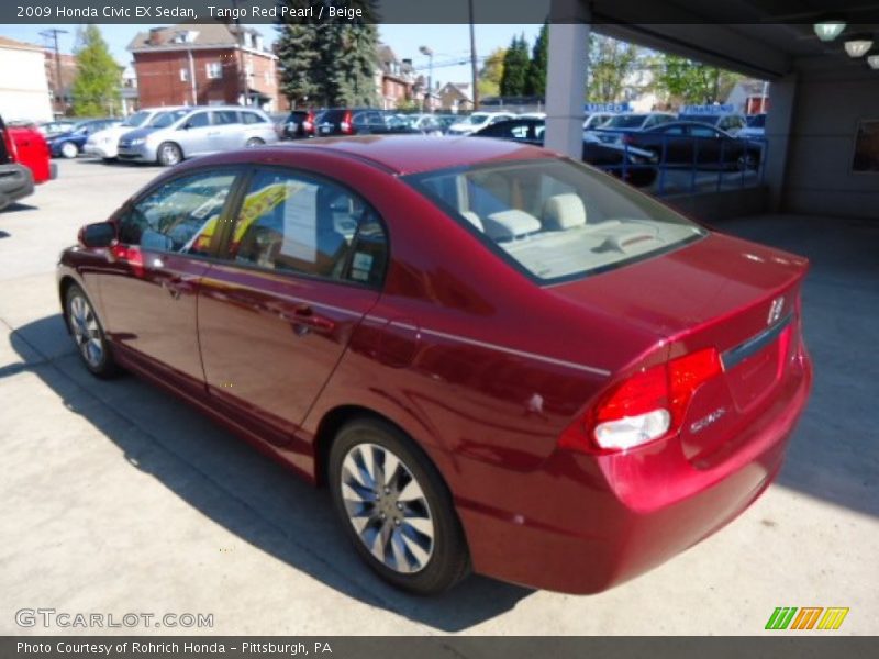 Tango Red Pearl / Beige 2009 Honda Civic EX Sedan