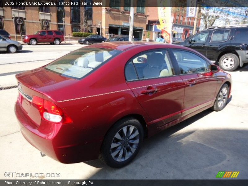 Tango Red Pearl / Beige 2009 Honda Civic EX Sedan