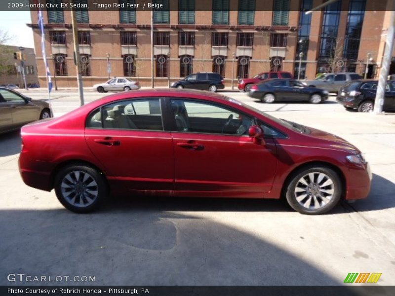 Tango Red Pearl / Beige 2009 Honda Civic EX Sedan