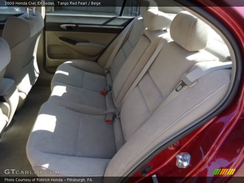 Tango Red Pearl / Beige 2009 Honda Civic EX Sedan