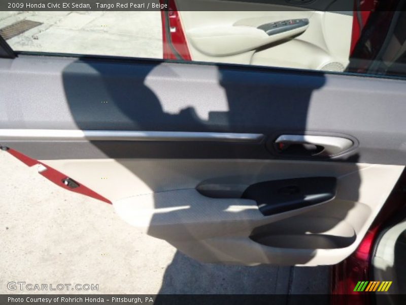 Tango Red Pearl / Beige 2009 Honda Civic EX Sedan