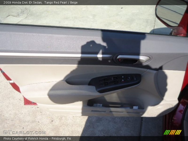 Tango Red Pearl / Beige 2009 Honda Civic EX Sedan