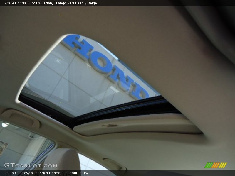 Tango Red Pearl / Beige 2009 Honda Civic EX Sedan