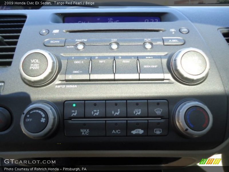 Tango Red Pearl / Beige 2009 Honda Civic EX Sedan