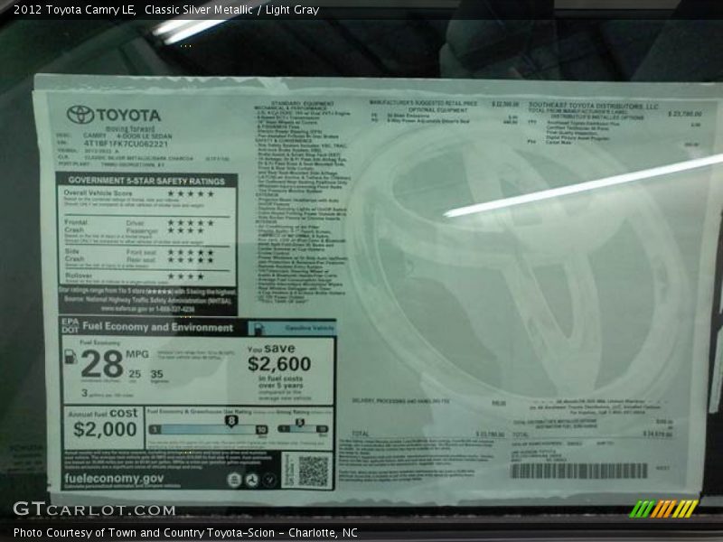 Classic Silver Metallic / Light Gray 2012 Toyota Camry LE