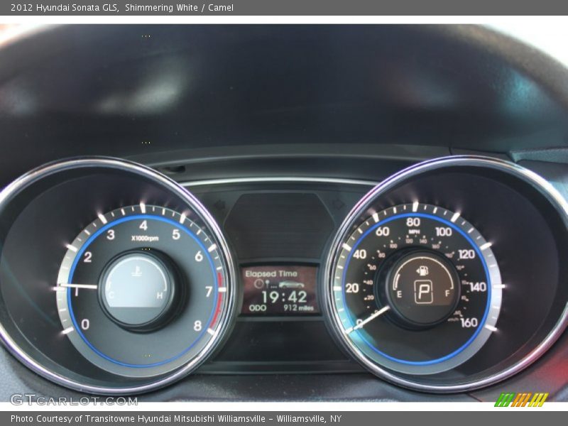 Shimmering White / Camel 2012 Hyundai Sonata GLS