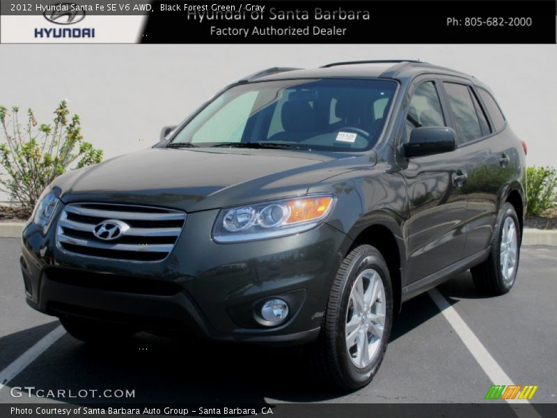 Black Forest Green / Gray 2012 Hyundai Santa Fe SE V6 AWD