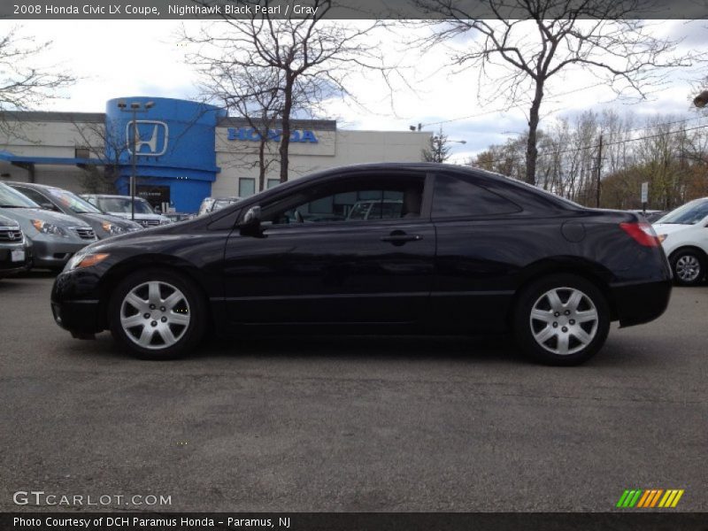 Nighthawk Black Pearl / Gray 2008 Honda Civic LX Coupe