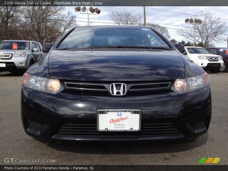 Nighthawk Black Pearl / Gray 2008 Honda Civic LX Coupe