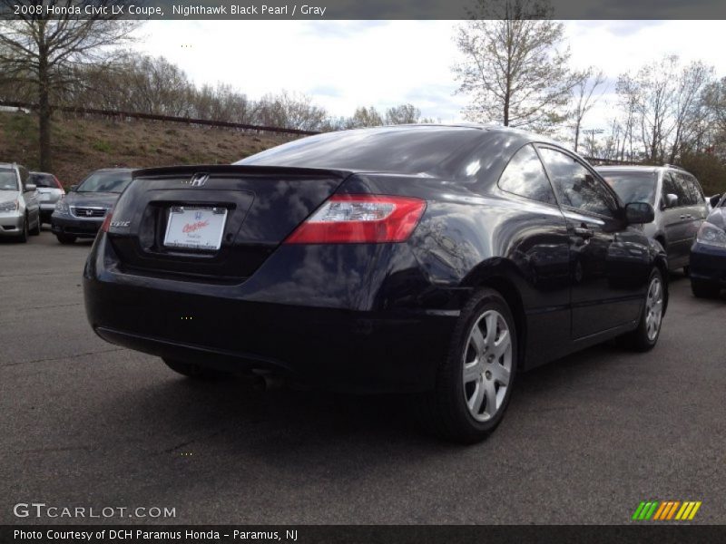 Nighthawk Black Pearl / Gray 2008 Honda Civic LX Coupe