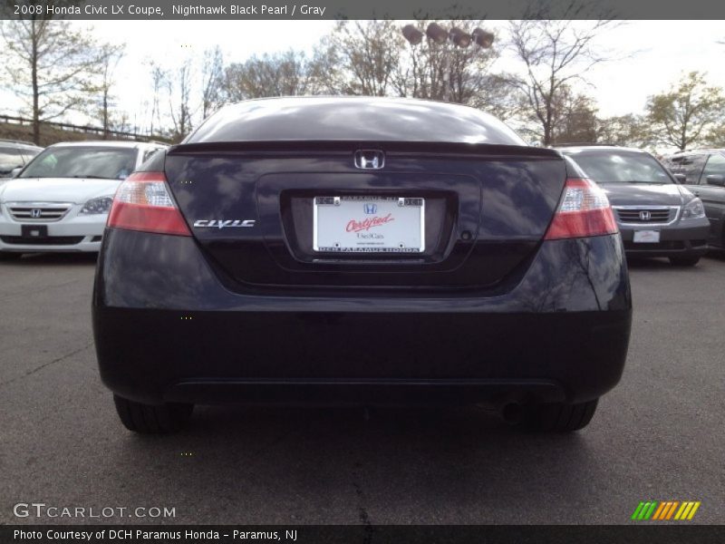 Nighthawk Black Pearl / Gray 2008 Honda Civic LX Coupe