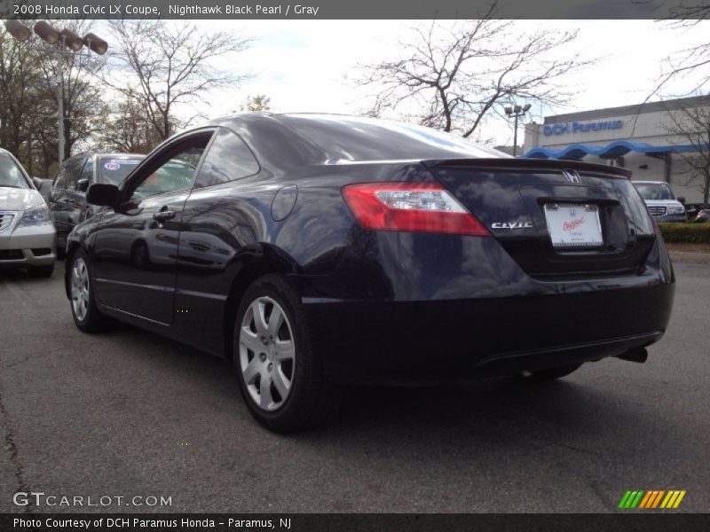Nighthawk Black Pearl / Gray 2008 Honda Civic LX Coupe