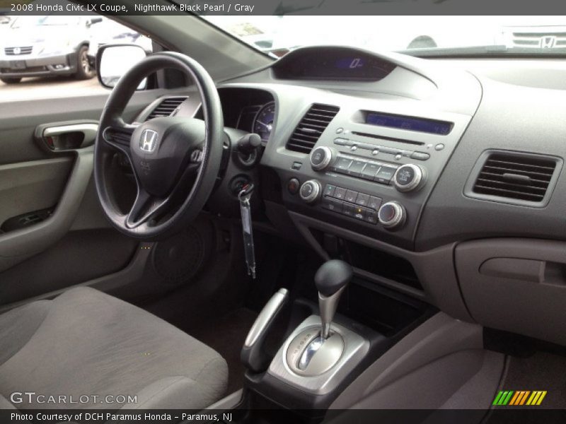 Nighthawk Black Pearl / Gray 2008 Honda Civic LX Coupe