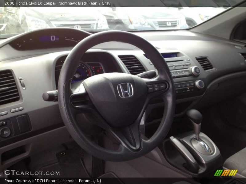 Nighthawk Black Pearl / Gray 2008 Honda Civic LX Coupe