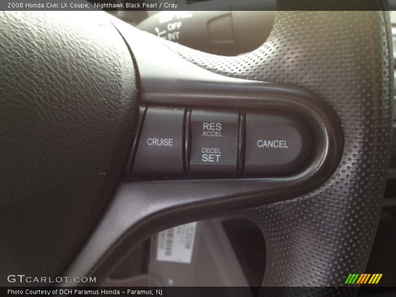 Nighthawk Black Pearl / Gray 2008 Honda Civic LX Coupe