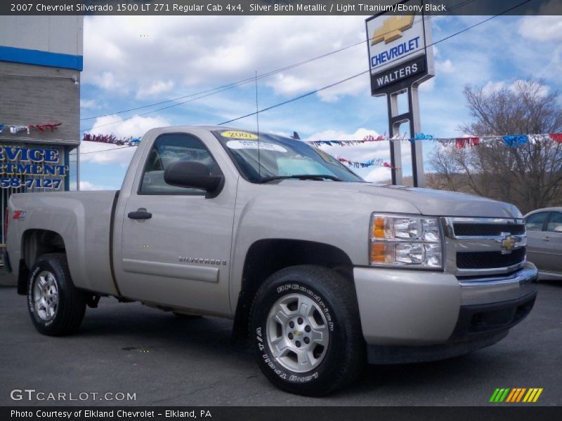 Silver Birch Metallic / Light Titanium/Ebony Black 2007 Chevrolet Silverado 1500 LT Z71 Regular Cab 4x4