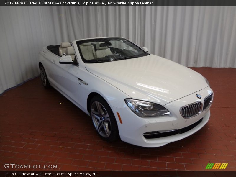 Alpine White / Ivory White Nappa Leather 2012 BMW 6 Series 650i xDrive Convertible