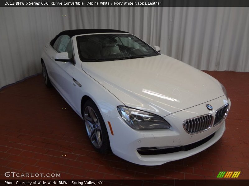Alpine White / Ivory White Nappa Leather 2012 BMW 6 Series 650i xDrive Convertible