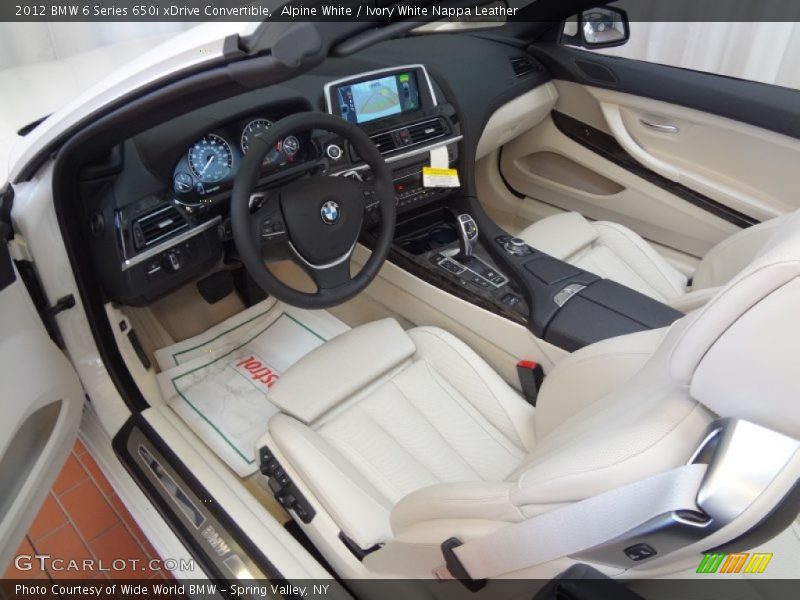 Alpine White / Ivory White Nappa Leather 2012 BMW 6 Series 650i xDrive Convertible