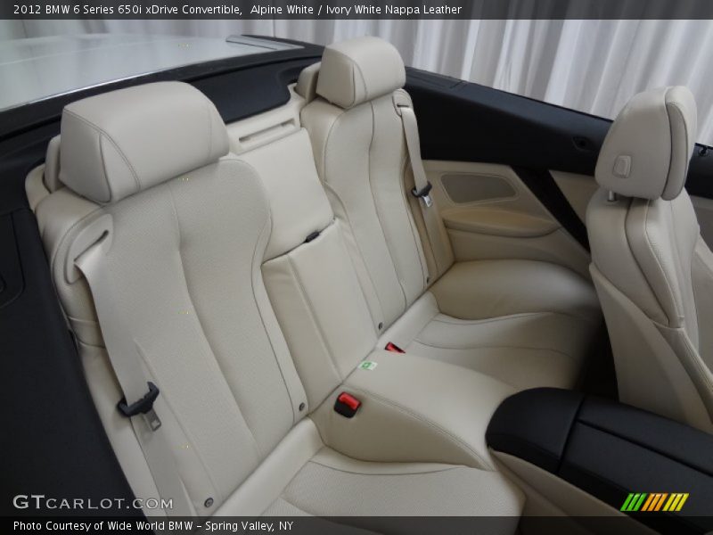 Rear Seat of 2012 6 Series 650i xDrive Convertible