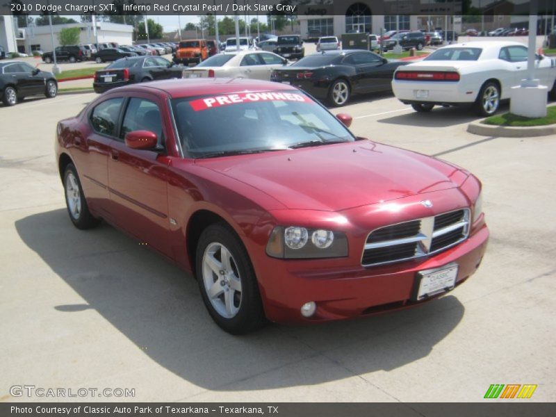 Inferno Red Crystal Pearl / Dark Slate Gray 2010 Dodge Charger SXT