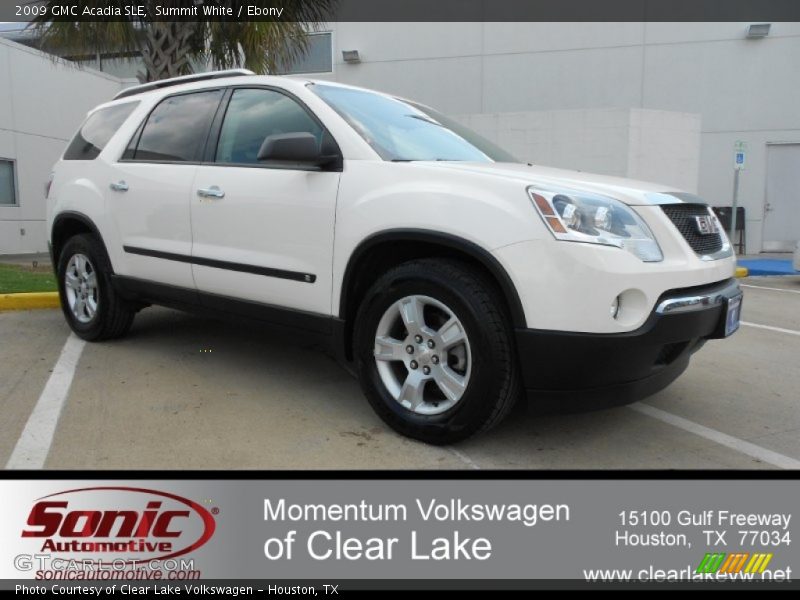 Summit White / Ebony 2009 GMC Acadia SLE