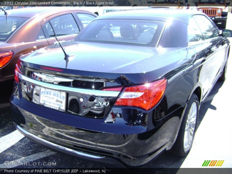 Black / Black/Light Frost 2012 Chrysler 200 Limited Convertible
