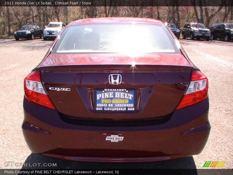 Crimson Pearl / Stone 2012 Honda Civic LX Sedan