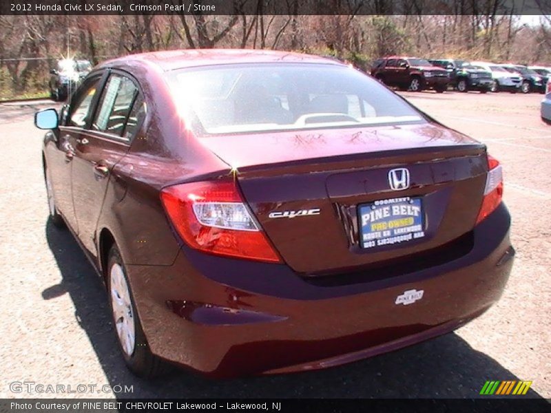 Crimson Pearl / Stone 2012 Honda Civic LX Sedan