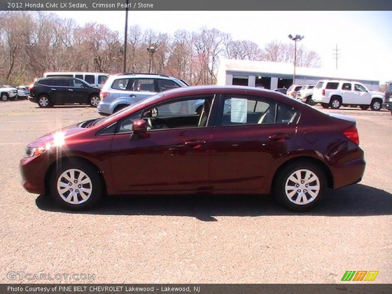 Crimson Pearl / Stone 2012 Honda Civic LX Sedan